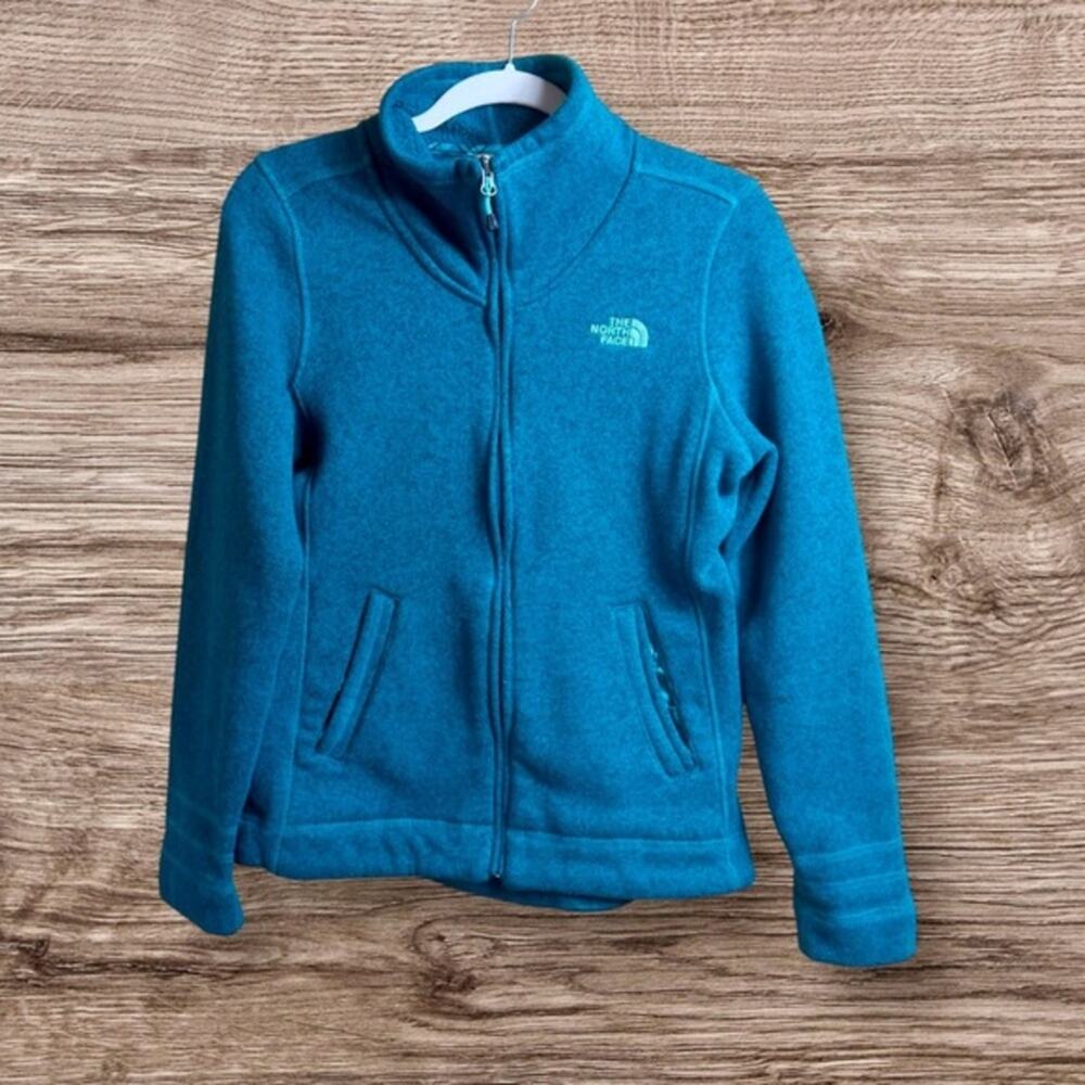 The North Face Women's Crescent Full Zip-Up Fleece Jacket. Medium. Blue green